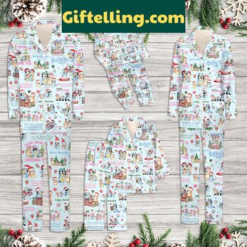 Bluey The Heelers 2024 Christmas Family Polyester Pajamas Set
