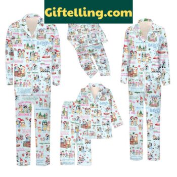 Bluey The Heelers 2024 Christmas Family Polyester Pajamas Set