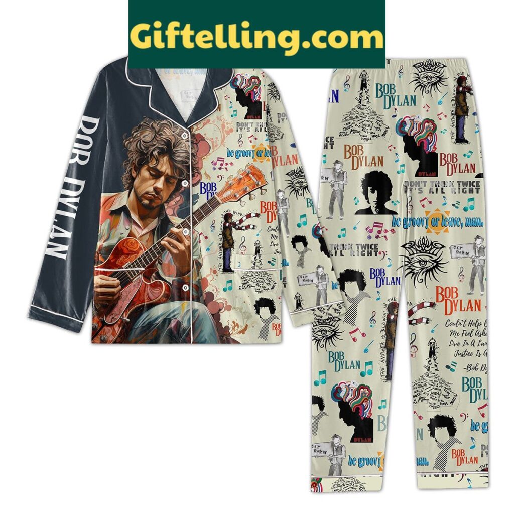 Bob Dylan He Groovy Or Leave Man Pajamas Set