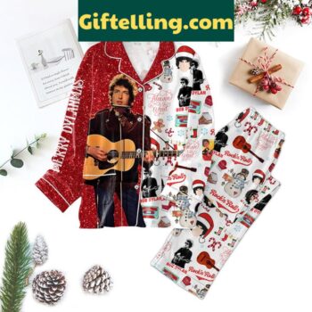 Bob Dylan Rockin' Roll Merry Dylanmas Christmas Polyester Pajamas Set