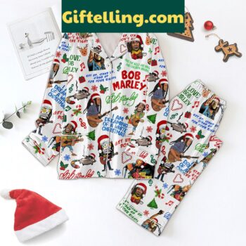 Bob Marley holiday-themed polyester pajamas set