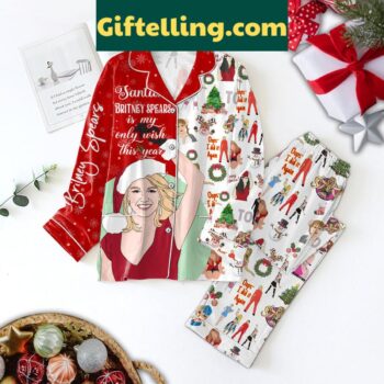 Britney Spears Christmas Pajamas Set with fun quote design