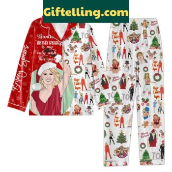 Britney Spears Christmas Pajamas Set with fun quote design