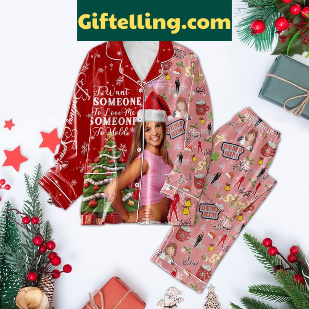 Britney Spears Christmas Polyester Pajamas Set for Women