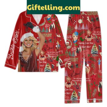 Britney Spears Merry Christmas Santa Can You Hear Me Pajamas Set
