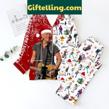 Bruce Springsteen Merry Christmas 2024 Polyester Pajamas Set for men and women