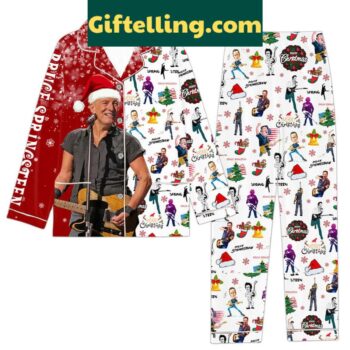 Bruce Springsteen Merry Christmas 2024 Polyester Pajamas Set for men and women