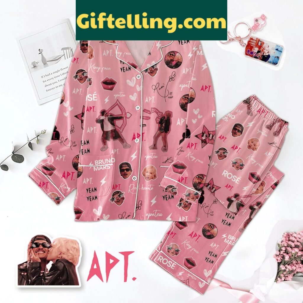 Bruno Mars Christmas Polyester Pajamas Set for men, featuring long sleeves and pants with a fun holiday design
