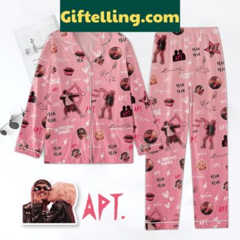 Bruno Mars Christmas Polyester Pajamas Set for men, featuring long sleeves and pants with a fun holiday design