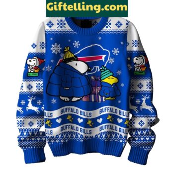 Buffalo Bills Peanuts Snoopy Christmas product image showing design and team colors