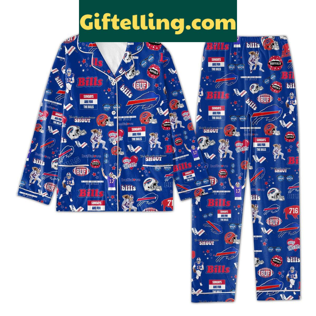 buffalo-bills-sundays-are-for-the-bills-pajamas-set-nfl-team-sleepwear-2 Buffalo Bills Sundays Are For The Bills Pajamas Set