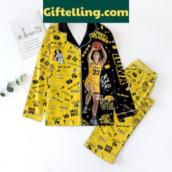 Caitlin Clark Iowa Hawkeyes Love Polyester Pajamas Set