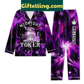 Steven Millers Purple Cannabis Midnight Toker Polyester Pajamas Set
