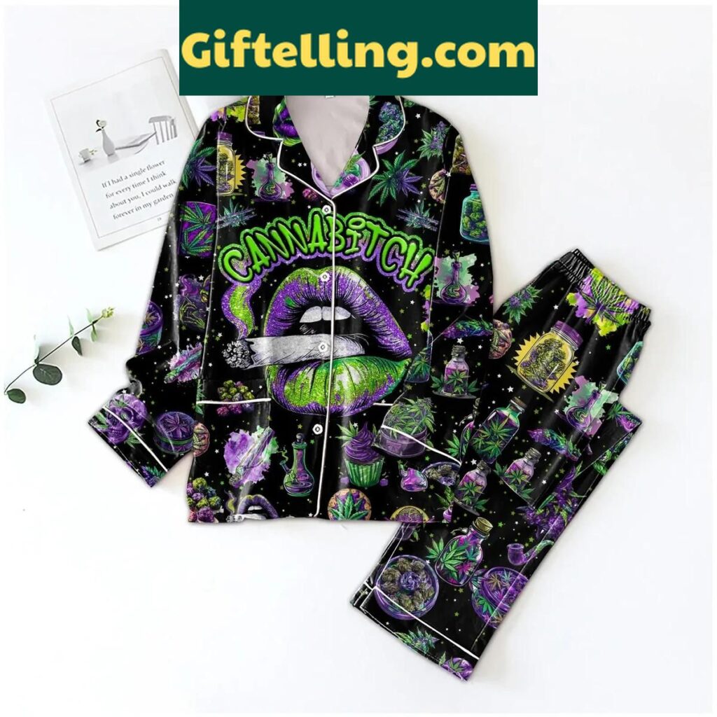 Cannabitch Magical Galaxy Polyester Pajamas Set