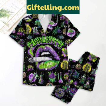 Cannabitch Magical Galaxy Polyester Pajamas Set