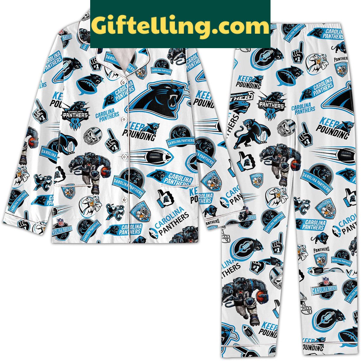 carolina-panthers-keep-pounding-pajamas-set-official-nfl-sleepwear-2 Carolina Panthers Keep Pounding Pajamas Set