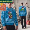 Carolina Panthers Grinch Ugly Christmas Sweater, front view