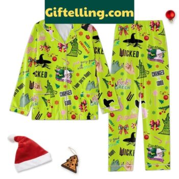Wicked Changed for Good Christmas Green Polyester Pajamas Set