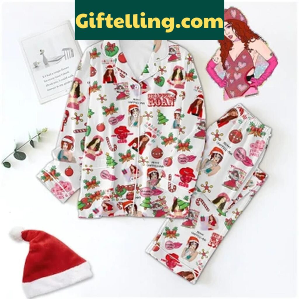 Chappell Roan Pink Pony Club Christmas Polyester Pajamas Set