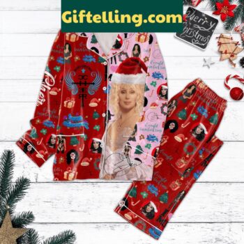 Cher Merry Christmas To All Of Us 2024 Holidays Polyester Pajamas Set