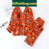 Chicago Bears Beardown Love Pajamas Set, featuring a pair of matching pants and top with the Bears logo and heart pattern