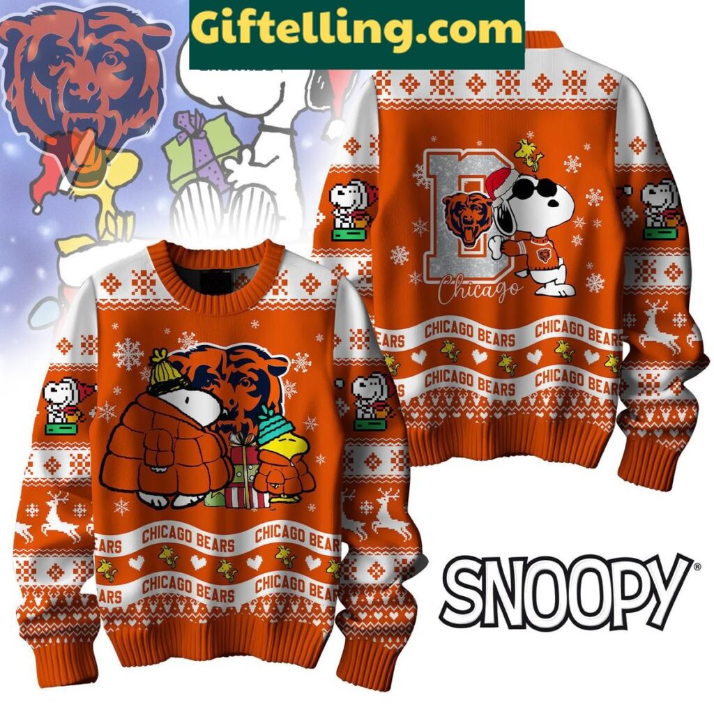 Chicago Bears Peanuts Snoopy Ugly product image showing design and team colors
