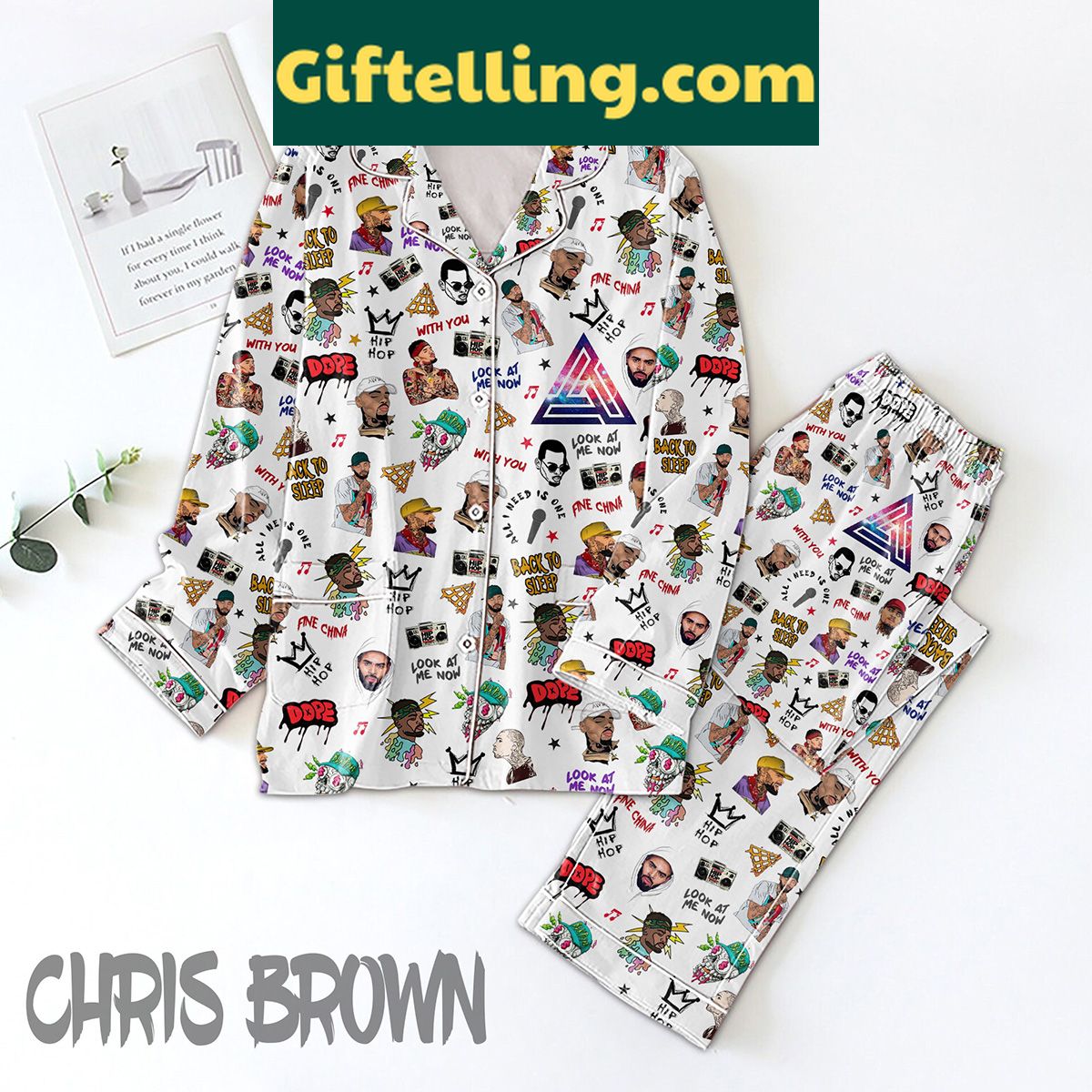 chris-brown-back-to-sleep-pajamas-set-unwind-in-style-1 Chris Brown Back to Sleep Pajamas Set with graphic print