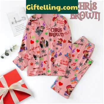 Chris Brown Ruff You Up Valentine Polyester Pajamas Set for men