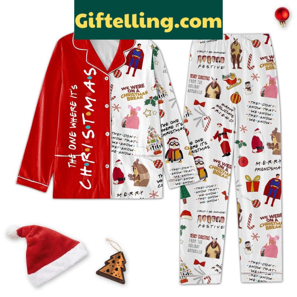 Christmas Friends Happy Holidays Pajamas Set