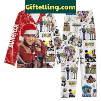Bonanza Ponderosa Ranch Merry Christmas Polyester Pajamas Set for men and women