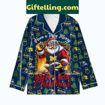Have A Very Merry Maize And Blue Christmas Pajamas Set
