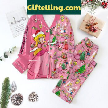 Princess Peach Merry Christmas Pajamas Set for women