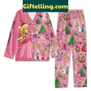 Princess Peach Merry Christmas Pajamas Set for women