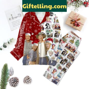 The Beverly Hillbillies Christmas Season's Greetings Polyester Pajamas Set, festive holiday themed pajamas