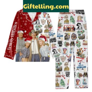 The Beverly Hillbillies Christmas Season's Greetings Polyester Pajamas Set, festive holiday themed pajamas
