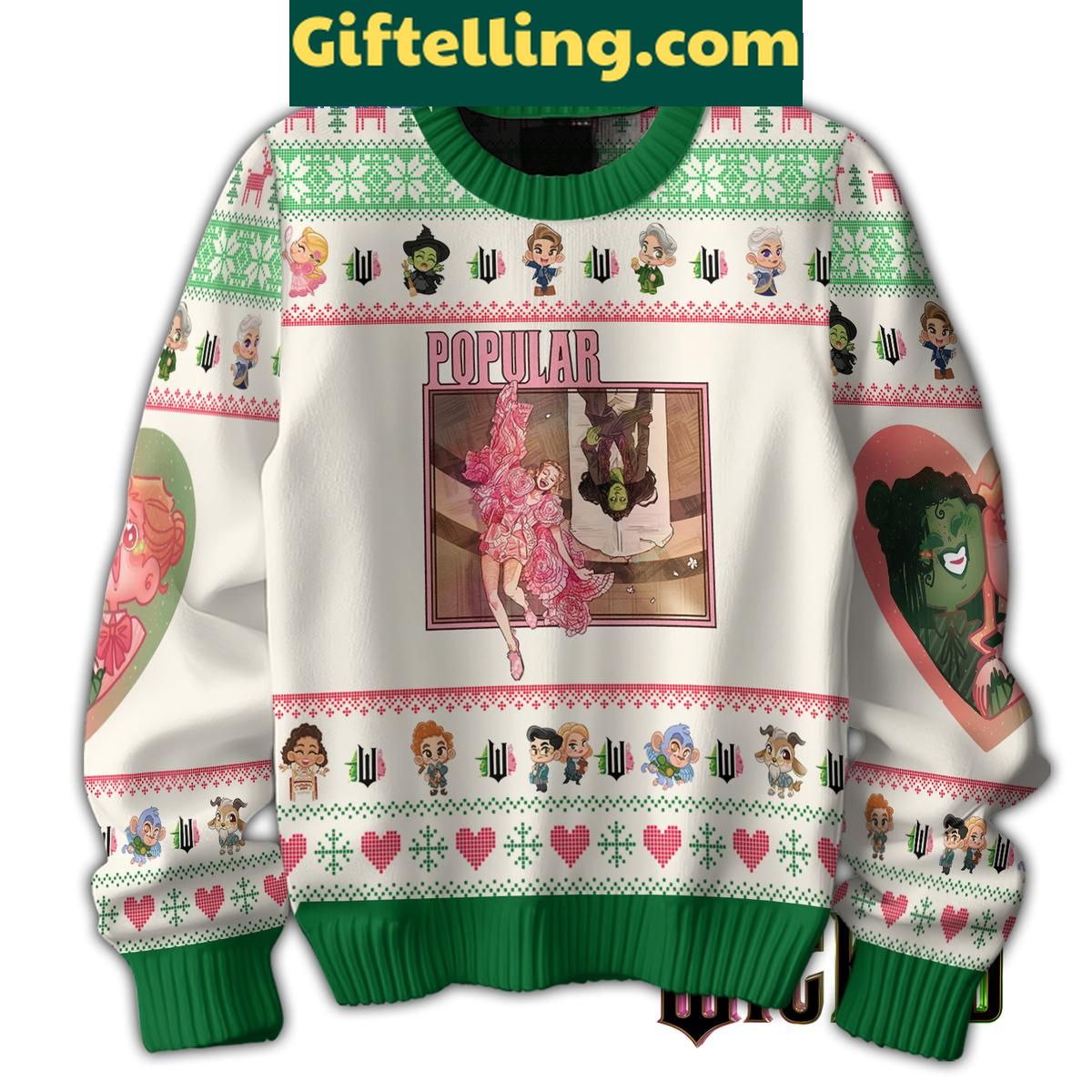 Wicked Popular Christmas Ugly Sweater Christmas Gift for Movie Lovers Wicked Popular Christmas Ugly Sweater for Movie Lovers
