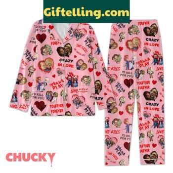 Chucky I Wanna Play Valentine Polyester Pajamas Set