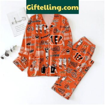 Cincinnati Bengals Who Dey Peace Love Pajamas Set loungewear for men and women