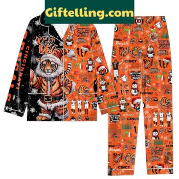 Cincinnati Bengals Who Dey Welcome To The Jungle Pajamas Set