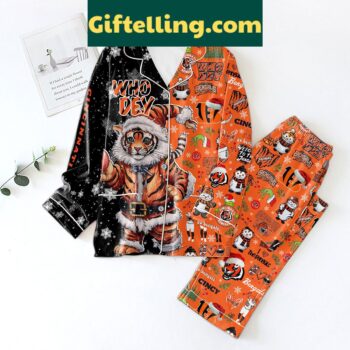Cincinnati Bengals Who Dey Welcome To The Jungle Pajamas Set