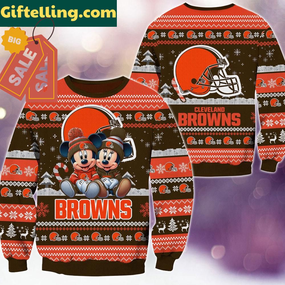 Cleveland Browns Mickey Minnie Ugly Christmas Sweater