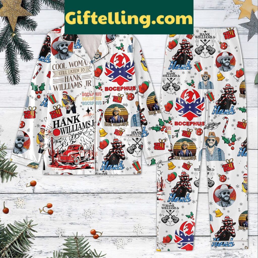 Cool Woman Still Listens To Hank Williams Jr Merry Christmas Pajamas Set - Christmas Pajamas