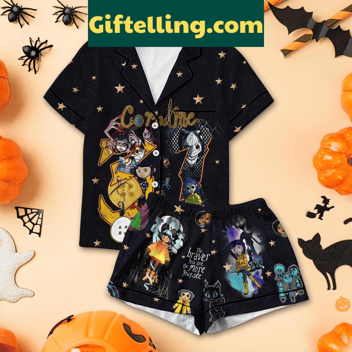 coraline-braver-you-are-pajamas-set-welcome-home-polyester-sleepwear-1 Coraline Braver You Are Polyester Pajamas Set Welcome Home