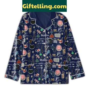 Coraline Halloween Be Careful Polyester Pajamas Set