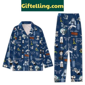 Corpse Bride Tim Burton Navy Pajamas Set