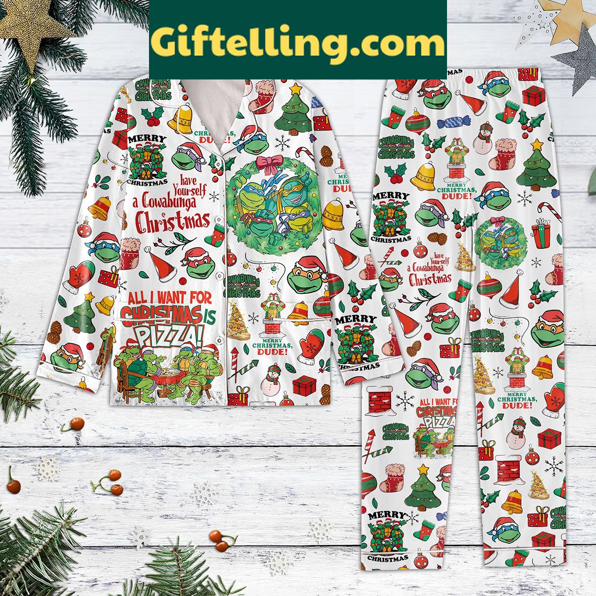 cowabunga-christmas-pajamas-set-for-a-radical-holiday-1 Cowabunga Christmas Pajamas Set with a fun and quirky design