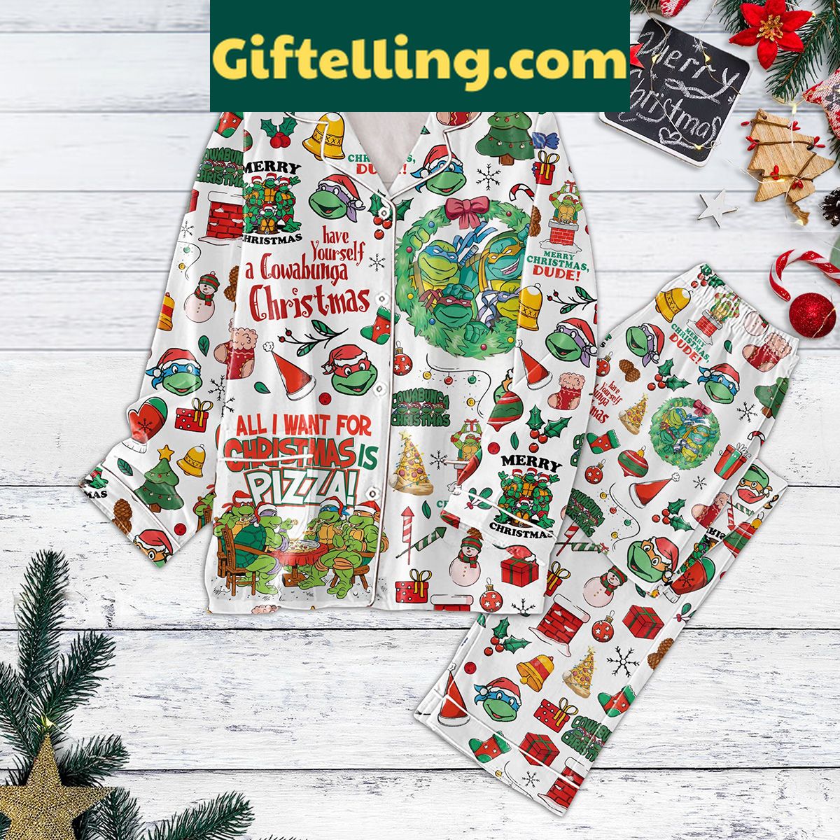 cowabunga-christmas-pajamas-set-for-a-radical-holiday-2 Cowabunga Christmas Pajamas Set with a fun and quirky design