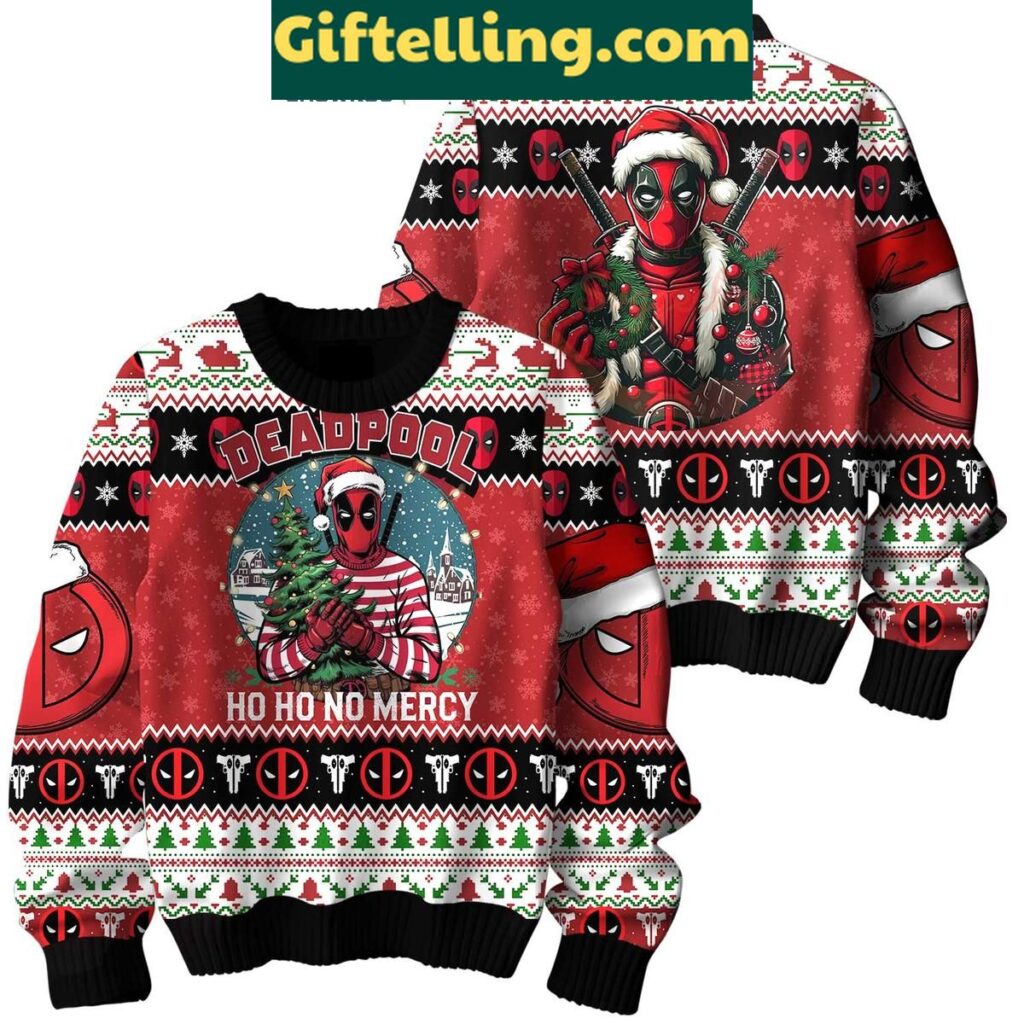 Deadpool Ho Ho No Mercy Ugly Christmas Sweater