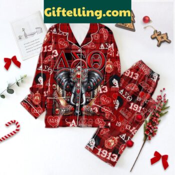 Delta Sigma Theta Deltaversary Christmas Polyester Pajamas Set