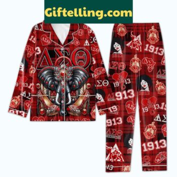 Delta Sigma Theta Deltaversary Christmas Polyester Pajamas Set